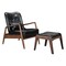 Zuo Modern Bully Lounge Chair and Ottoman Black